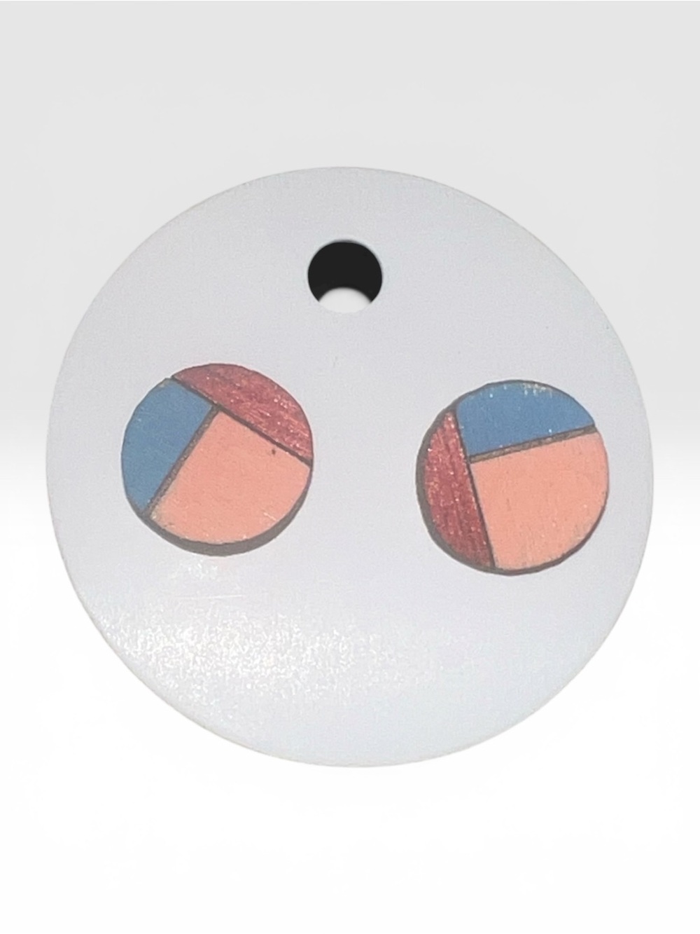 Geometric Circle Stud Earrings in Peach & Blue
